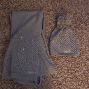 Bebe Gray Hat and Scarf Stylish Accessories